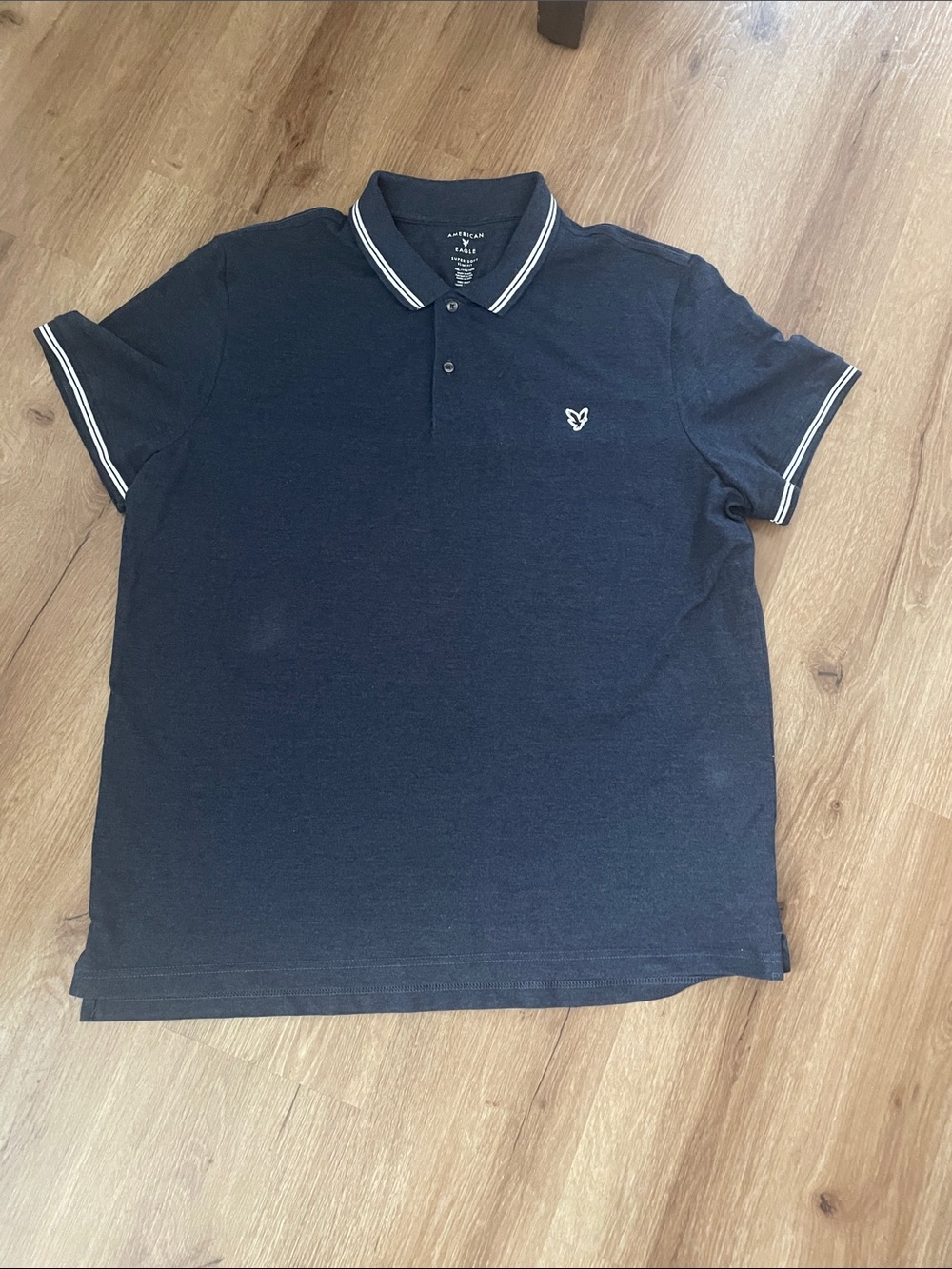 American Eagle Outfitters Navy Polo with White Trim